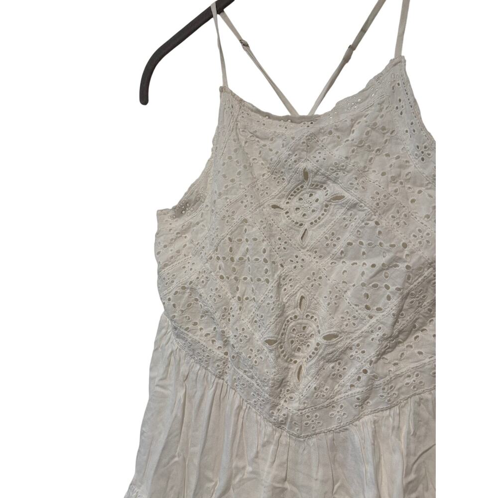 Lulus White Eyelet Lace Halter Dress M - Picture 3 of 7